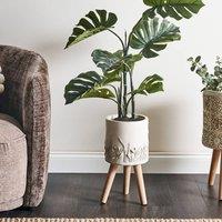 Wyld and Coco Off White Distressed Vintage Magnesium Oxide Plant Pot Beechwood