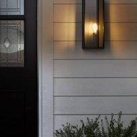 Wyld and Coco Matte Black Outdoor LED Wall Light Sconce IP44