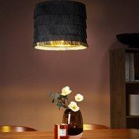 Wyld and Coco Black Fringe Pendant Lamp Polyester Fringe Shade on Iron Frame