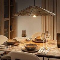 Wyld and Coco Handwoven Seagrass Pendant Lamp Natural Shade with Black Iron Base