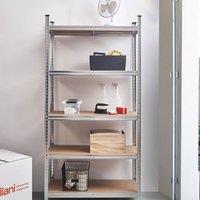 Wyld and Coco 5-Shelf Galvanised Steel Storage Unit Silver One Size