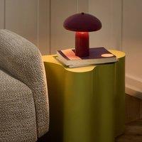 Wyld and Coco Burgundy Mushroom Table Lamp - 22cm Iron Base in Red