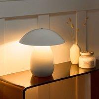 Wyld and Coco Mushroom Table Lamp White Powder-Coated Iron Base 30cm