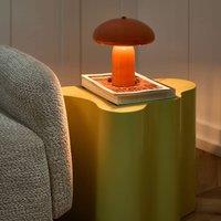 Wyld and Coco Table Lamp - Orange Iron Base 22cm Mushroom Dome