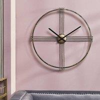 Wyld and Coco Gold 64 cm Iron Wall Clock Minimalist No-Numerals