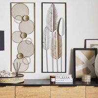 Wyld and Coco Gold Metal Wall Art with Built-In Hangers