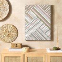 Wyld and Coco Handmade Glass Wall Mosaic - Striped Pastel Neutral 50x70 cm | Size: W50 cm x H70 cm