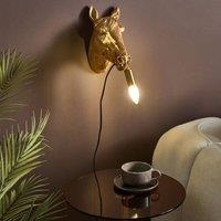 Wyld and Coco Horse Head Wall Lamp - Gold Polyresin Bedside Light