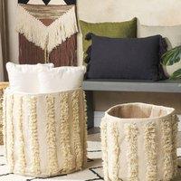 Wyld and Coco Set of 2 Cotton Storage Baskets Beige - 40 cm and 45 cm