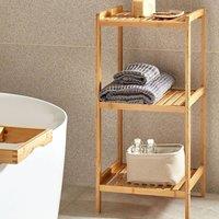 Wyld and Coco 3-Shelf Freestanding Bathroom Unit Light Brown