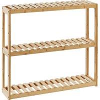 Wyld and Coco Bamboo 3-Shelf Wall Unit Light Brown W60 x D15 x H54cm