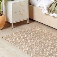 Wyld and Coco Beige Jute Area Rug 80 x 150 cm - Geometric Flat-Weave | Size: 80 cm x 150 cm