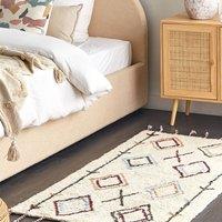 Wyld and Coco Hand-Tufted Multicolour Cotton Rug 80 x 150 cm in Beige | Size: 80 cm x 150 cm