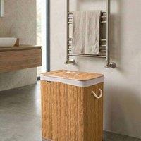 Wyld and Coco Brown Foldable Laundry Basket Lid 100L Two Compartment Removable