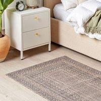 Wyld and Coco Geometric Jute Area Rug Beige Grey 80 x 150 cm | Size: 80 cm x 150 cm