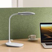 Wyld and Coco White LED Desk Lamp - Adjustable Arm Stepless Dimming and 3 CCT Modes