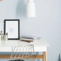Wyld and Coco Hanging Pendant Light White Geometric Matte with Wood Top