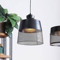 Wyld and Coco Pendant Lamp Black Metal Mesh Vintage Industrial Light