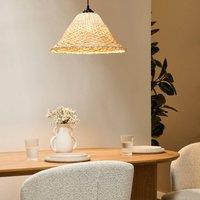 Wyld and Coco Pendant Lamp Natural Bamboo and Rattan Shade Handmade Boho Woven