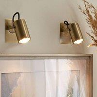 Wyld and Coco Brass Industrial Wall Lamps Set of 2 with Adjustable Arms in Bronze