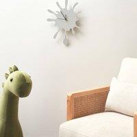 Wyld and Coco Wall Clock White MDF with Decorative Pendulum 27 x 37 cm