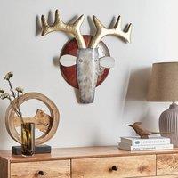 Wyld and Coco Wall Art Multicolour Handmade Rustic Antler Dcor