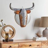 Wyld and Coco Handmade Iron Animal Wall Art Grey with Copper Accent