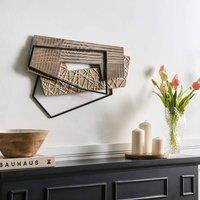 Wyld and Coco Metal Wall Decor Brown - Modern Industrial Horizontal Art
