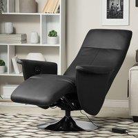 Wyld and Coco High Back Reclining Armchair Black Faux Leather Adjustable Back