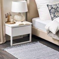 Wyld and Coco Grey Cotton Rag Rug 80 x 150 cm - Handwoven Fringed Boho Rug | Size: 80 cm x 150 cm