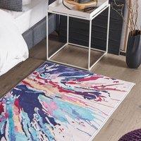 Wyld and Coco Studio Abstract Multicolour Rug Low Pile Polyester Anti Slip | Size: 80 cm x 150 cm