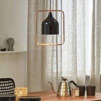 Wyld and Coco 121cm Black Iron Pendant with Copper Frame