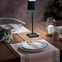 Wyld and Coco Table Lamp Black Painted Aluminium USB Charging Dimmer
