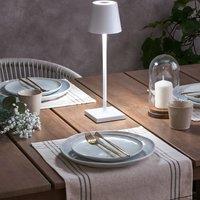 Wyld and Coco Wireless Table Lamp White Aluminium USB Port and Dimmable RGB Light