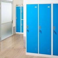 Wyld and Coco Two-Door Metal Storage Locker White and Blue - W90 x D45 x H180cm