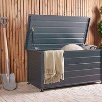Wyld and Coco Premium Aluminium Garden Storage Box Dark Grey 123 x 60 cm