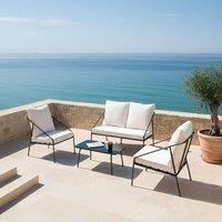 Wyld and Coco Black Metal Outdoor 4-Seater Set with Removable Covers