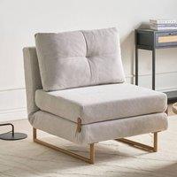 Wyld and Coco Off-White Sofa Bed Chair for One - 5-Position Reclining Sleeper in White