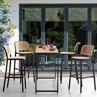 Wyld and Coco Nexa Beige and Black Stackable Polypropylene Bar and Dining Chairs Set