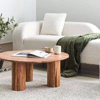 Wyld and Coco Acacia Wood Coffee Side Table 80 cm Natural Light Brown