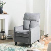 Wyld and Coco Heritage Reclining Armchair Grey Fabric High Back Vintage Style