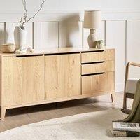 Wyld and Coco Nordic Sideboard Light Brown - 2 Doors 3 Drawers