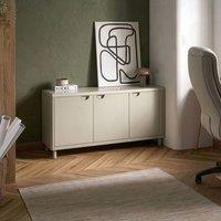Wyld and Coco Beige Steel Storage Cabinet - 3 Doors 4 Adjustable Shelves