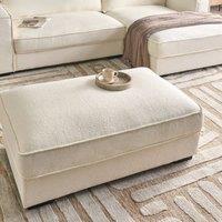 Wyld and Coco Square Ottoman Footstool - Off-White Boucl in White