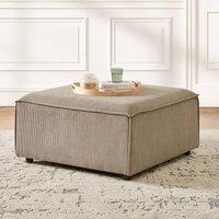Wyld and Coco Modular Ottoman - Light Brown Corduroy Square Footstool Black Legs