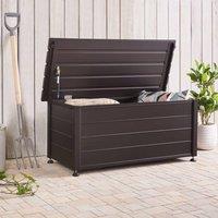 Wyld and Coco Aluminium Garden Storage Box Dark Brown Weatherproof Outdoor Storage