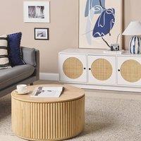 Wyld and Coco White 3 Door Sideboard with Rattan Front Handles