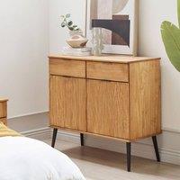 Wyld and Coco Light Brown Rustic Pine Sideboard 2 Drawers 2 Doors W100 x D45