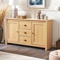 Wyld and Coco Light Brown 2-Door Sideboard with 3 Drawers Particle Board