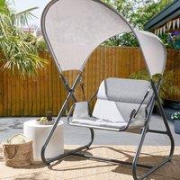 Wyld and Coco 1-Seater Patio Swing Grey Steel Frame